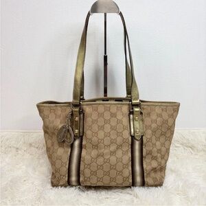 Gucci Tan Monogram Tote Bag